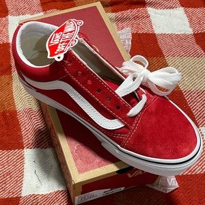Red with white vans size 5.5 for women
